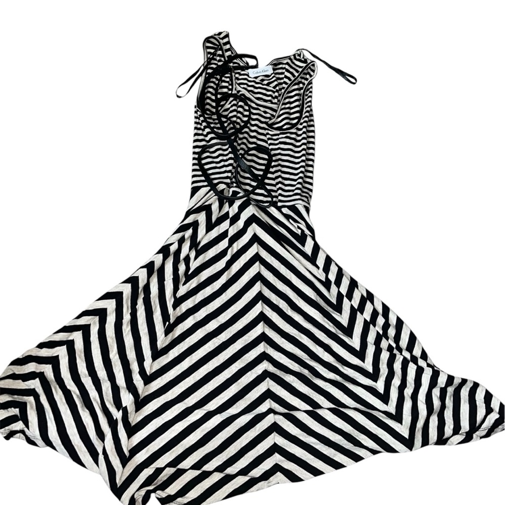 Calvin Klein Black and White Sleeveless Sundress